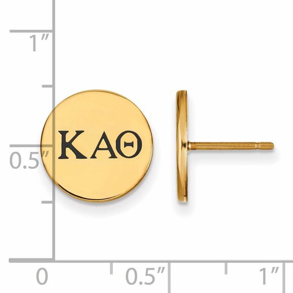 14K Plated Silver Kappa Alpha Theta Enamel Greek Letters Post Earrings - Picture 2 of 3